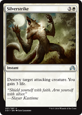 Silverstrike (Shadows Over Innistrad) Medium Play Foil