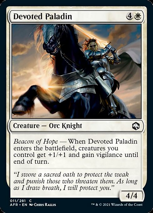 Devoted Paladin (Adventures in the Forgotten Realms) Near Mint Foil