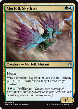 Merfolk Skydiver (War of the Spark) Near Mint