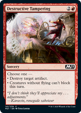 Destructive Tampering (Magic 2021 Core Set) Medium Play