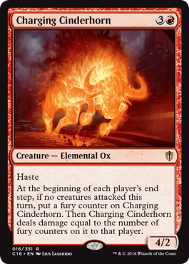 Charging Cinderhorn (Commander 2016 Edition) Near Mint