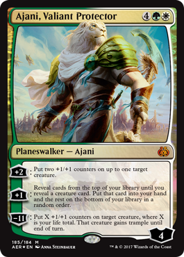 Ajani Valiant Protector (Aether Revolt) Medium Play Foil