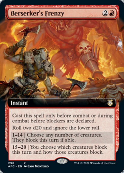 Berserker's Frenzy (Extended Art) (Commander 2021 Forgotten Realms) Light Play