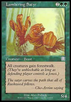 Lumbering Satyr (Mercadian Masques) Light Play