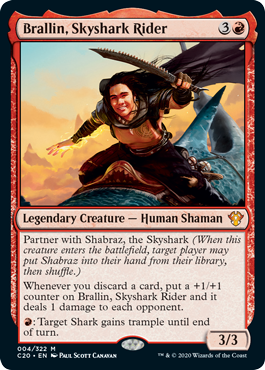 Brallin, Skyshark Rider (Commander 2020 Ikoria) Light Play Foil