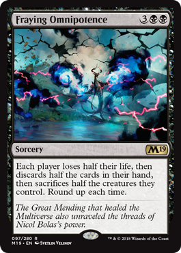 Fraying Omnipotence (Magic 2019 Core Set) Medium Play