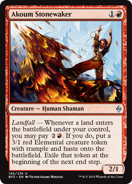 Akoum Stonewaker (Battle for Zendikar) Medium Play