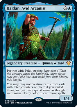 Haldan, Avid Arcanist (Commander 2020 Ikoria) Light Play Foil