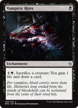 Vampiric Rites (Battle for Zendikar) Medium Play