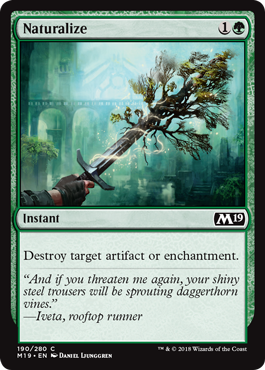 Naturalize (Magic 2019 Core Set) Medium Play