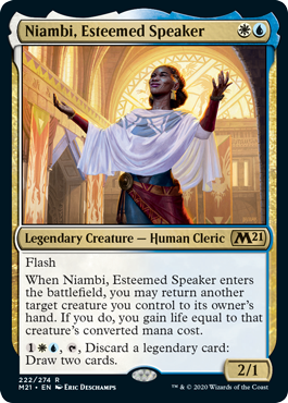 Niambi, Esteemed Speaker (Magic 2021 Core Set) Medium Play