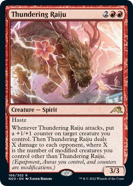 Thundering Raiju (Kamigawa: Neon Dynasty) Near Mint Foil
