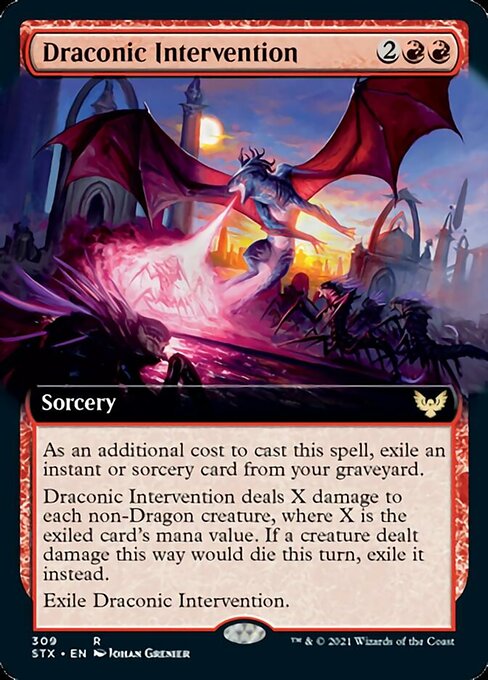 Draconic Intervention (Extended Art) (Strixhaven) Light Play