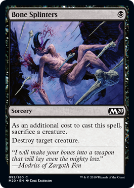 Bone Splinters (Magic 2020 Core Set) Medium Play
