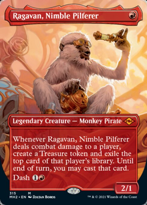 Ragavan, Nimble Pilferer (Borderless) (Modern Horizons 2) Near Mint