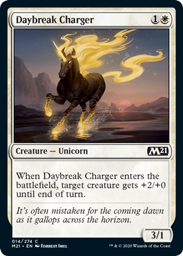 Daybreak Charger (Magic 2021 Core Set) Medium Play