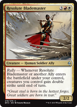 Resolute Blademaster (Battle for Zendikar) Light Play