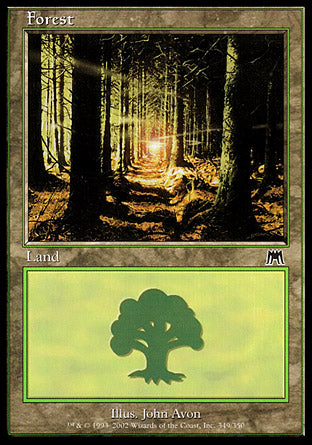 Forest (349) (Onslaught) Medium Play Foil
