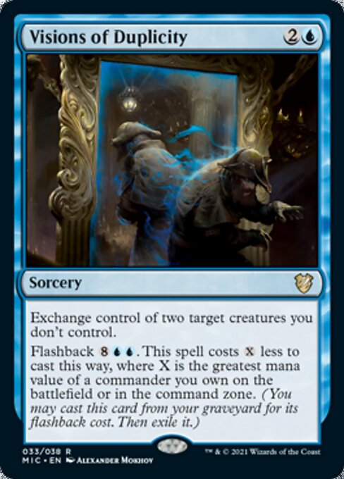 Visions of Duplicity (Commander 2021 Midnight Hunt) Light Play