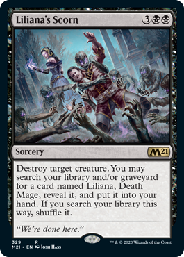 Liliana's Scorn (Magic 2021 Core Set) Light Play