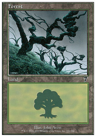 Forest (331) (7th Edition) Heavy Play Foil