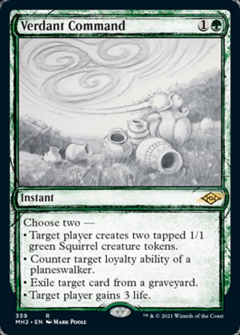 Verdant Command (Showcase) (Modern Horizons 2) Medium Play Foil