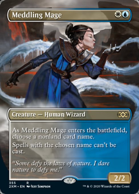 Meddling Mage (Borderless) (Double Masters) Near Mint Foil