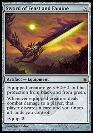Sword of Feast and Famine (Mirrodin Besieged) Light Play