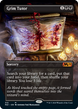 Alt Art Grim Tutor (Borderless) (Magic 2021 Core Set) Light Play Foil