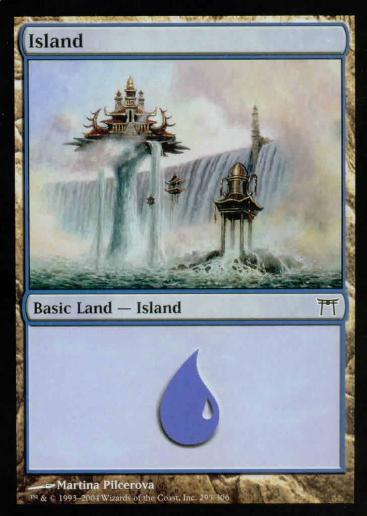 Island (293) (Champions of Kamigawa) Medium Play Foil