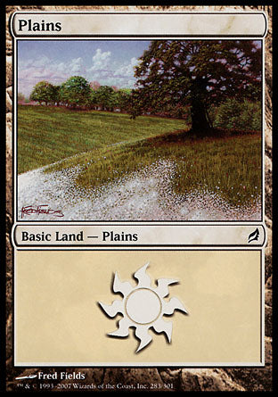 Plains (283) (Lorwyn) Medium Play Foil