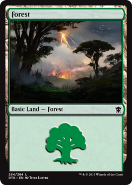 Forest (264) (Dragons of Tarkir) Medium Play Foil