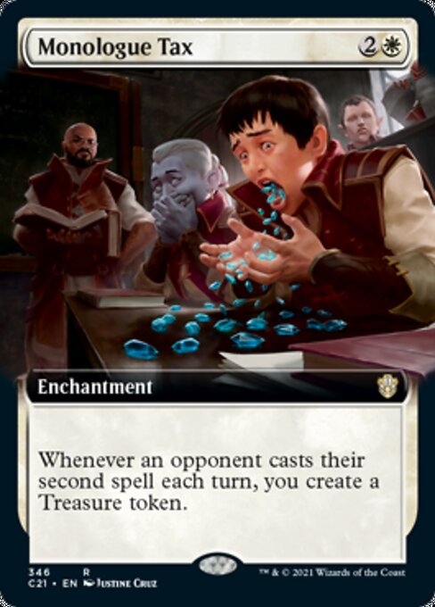 Monologue Tax (Extended Art) (Commander 2021 Strixhaven) Damaged / Poor