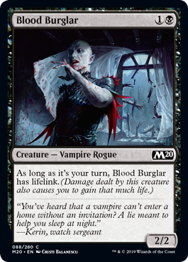 Blood Burglar (Magic 2020 Core Set) Medium Play