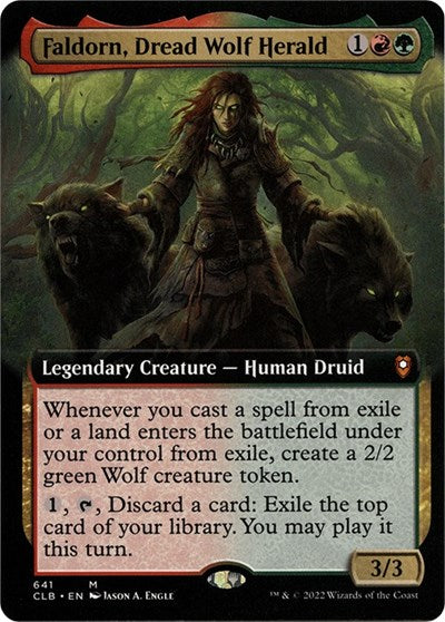 Faldorn, Dread Wolf Herald (Extended Art) (Commander Legends: Battle for Baldur's Gate) Near Mint