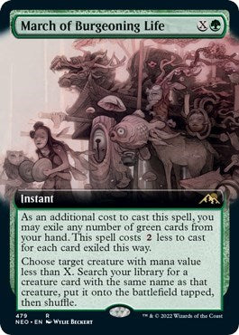 March of Burgeoning Life (Extended Art) (Kamigawa: Neon Dynasty) Near Mint