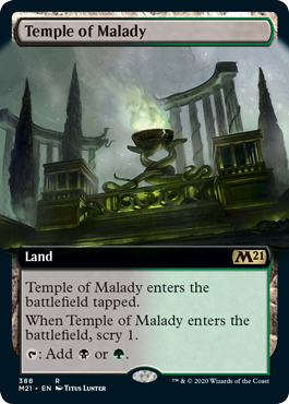 Temple of Malady (Extended Art) (Magic 2021 Core Set) Near Mint Foil