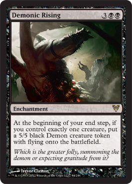 Demonic Rising (Avacyn Restored) Light Play Foil