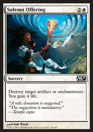 Solemn Offering (Magic 2011 Core Set) Heavy Play