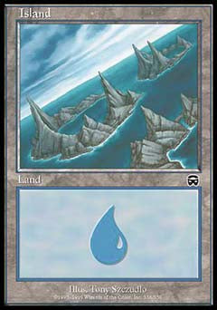 Island (338) (Mercadian Masques) Heavy Play Foil