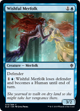 Wishful Merfolk (Throne of Eldraine) Light Play Foil