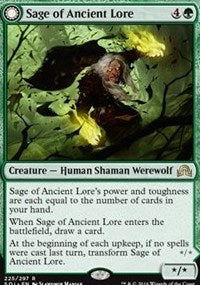 Sage of Ancient Lore (Werewolf of Ancient Hunger) (Shadows Over Innistrad) Medium Play