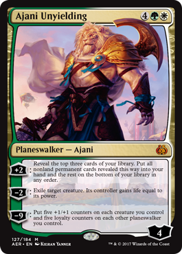 Ajani Unyielding (Aether Revolt) Medium Play Foil