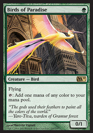 Birds of Paradise (Magic 2011 Core Set) Medium Play Foil