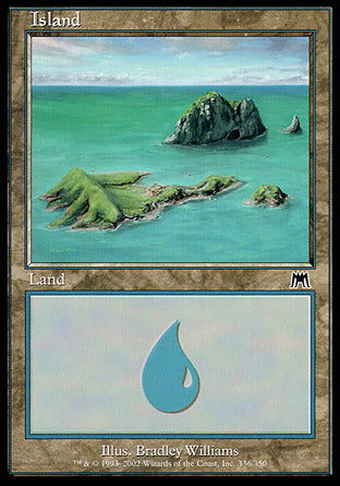 Island (336) (Onslaught) Medium Play Foil