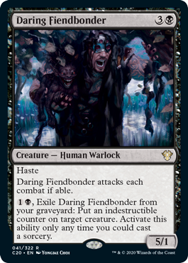 Daring Fiendbonder (Commander 2020 Ikoria) Medium Play