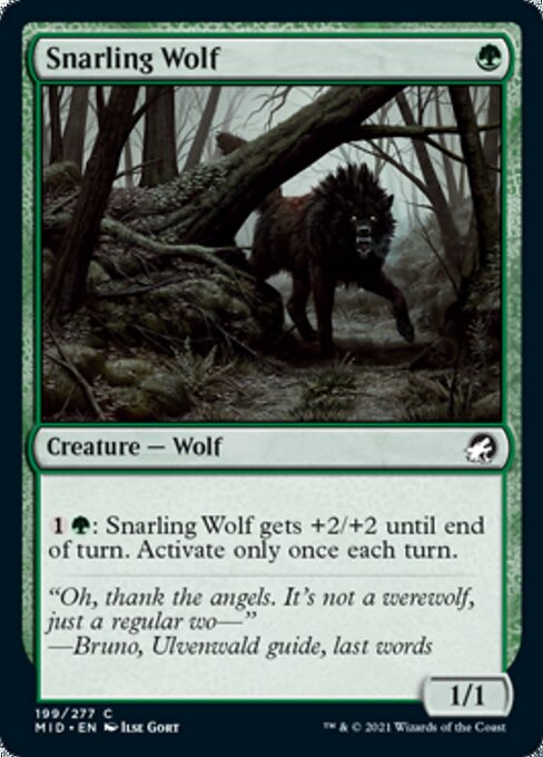 Snarling Wolf (Innistrad: Midnight Hunt) Near Mint Foil