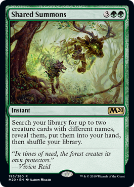 Shared Summons (Magic 2020 Core Set) Light Play Foil