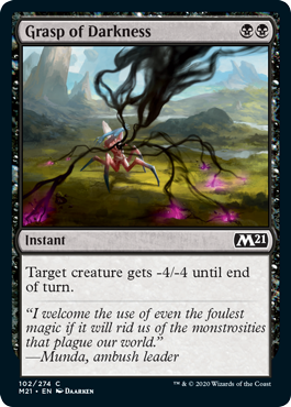 Grasp of Darkness (Magic 2021 Core Set) Light Play