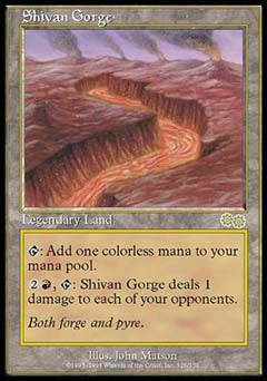 Shivan Gorge (Urza's Saga) Medium Play